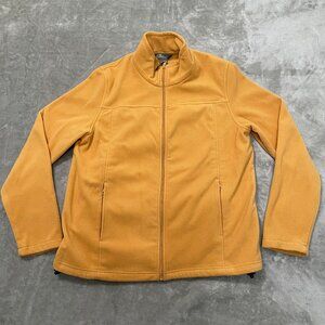 Natural Reflections Women's Full-ip Fleece Jacket Mustard Yellow Size L